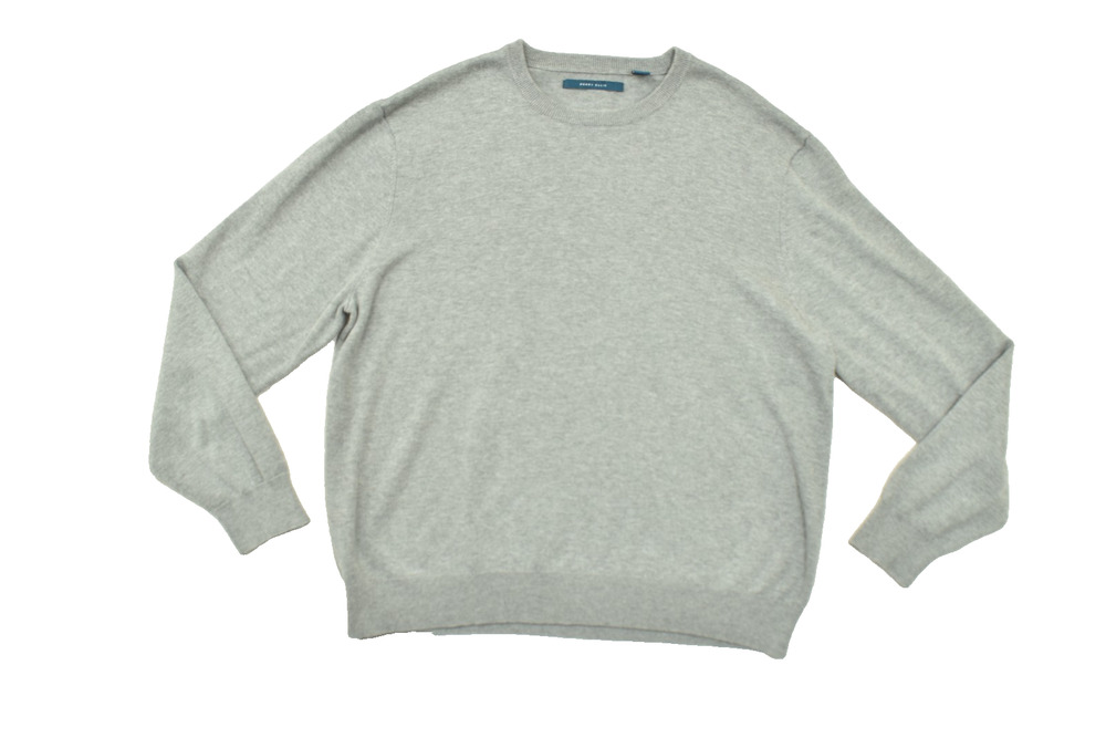 Perry Ellis Men's XXL Gray Crew Neck Cotton Modal Blend Knit Pullover Sweater